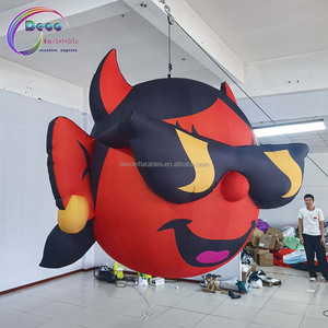 Bắt mắt phim hoạt hình Inflatable treo bò với sừng và kính cho quảng cáo inflatables - Product Image 2