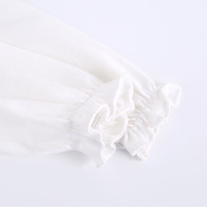 Personalizado al por mayor blanco infantil ropa en blanco volante liso <span class=keywords><strong>manga</strong></span> <span class=keywords><strong>larga</strong></span> 100% algodón Niña bebé <span class=keywords><strong>camiseta</strong></span> para niña bebé - Product Image 6