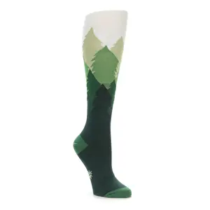 recycled cotton green fir trees women's tube socks sustainable eco friendly socks customized