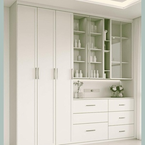 Mueble de Entrada Integrado de Madera Maciza para Comedor y Almacenamiento de Vinos, Mueble de Almacenamiento de Pared para Sala de Estar, Mueble para Té - Product Image 2