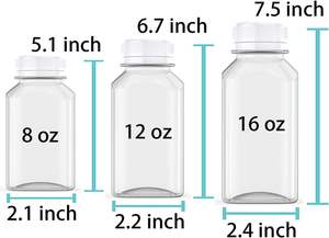 批发宠物透明150毫升/250毫升/350毫升/500毫升平板牛奶塑料空水瓶 - Product Image 2