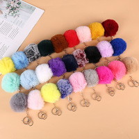 Porte-clés Pompon en Fausse Fourrure Douce de Haute Qualité, Breloque de Sac Colorée et Moelleuse, Accessoire de Mode
