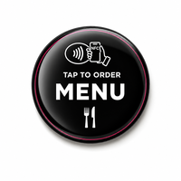Autocollant de menu NFC en époxy rond 100*100mm/80mm en stock, carte NFC étanche pour commande par contact