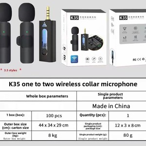 K35 Popular 3.5mm Mini Clip Lavalier Collar Lapel Wireless <strong>Microphone</strong> <strong>with</strong> Type C Connector for Karaoke Speakers <strong>Camera</strong> Vlogging - Product Image 3