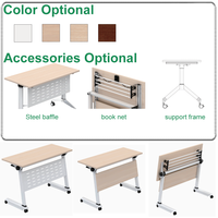 Table de conférence pliable moderne pour l'école et le bureau, table de salle de réunion en bois avec chaises pour 20 personnes