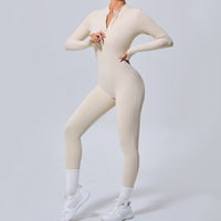 Combinaison de sport moulante de haute qualité S-XL, séchage rapide, avec fermeture éclair, pour le yoga et le fitness (vente en gros)