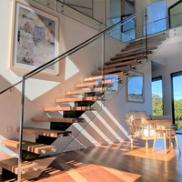 Mono Escalier flottant en acier au design moderne Escalier central caché populaire pour appartements Fabricants d'escaliers populaires