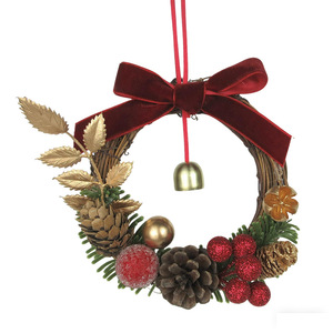 Nuevo Adorno Navideño <span class=keywords><strong>ELIM</strong></span>, Colgante para Coche, Decoración para Puerta, Campana Pequeña, Lazo, Escena de Árbol, Diseño de Plástico de 15 cm, Estilo Chino - Product Image 5