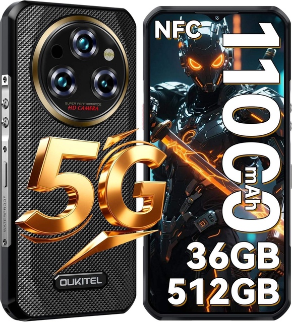 Oukitel Wp35 Pro Rugged Phone 6.6" Fhd+ Screen Dual Sim 12gb+512gb 32mp+64mp 11000mah 33W Changer Nfc Android Rugged Cell Phones