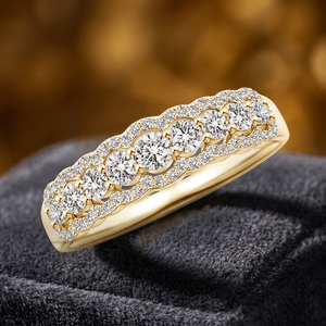 แหวนเพชรทรง Eternity ที่ได้รับการรับรองจาก IGI เพชรเพาะเลี้ยงในห้องปฏิบัติการ แหวนแต่งงานเพชรหลายเม็ด ทอง 10K 14K 18K เงิน 925 935 - Product Image 1