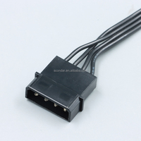 Cable Divisor de Alimentación de 4 Pines a 5 SATA de 60 cm y 18 AWG, Cable de Extensión Convertidor IDE a SATA para HDD, SSD, Unidad Óptica, Fuente de Alimentación