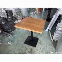 Meubles de restaurant commercial pour café, fast-food, café, panneau en placage de bois, table en MDF DT025