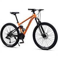 Vélo de montagne à suspension intégrale, cadre en acier haute teneur en carbone, frein à disque, vélo tout-terrain pour adultes, vélo à suspension souple MTB
