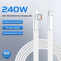 Kabel Pengisian Cepat 100 W Tipe-C dengan Pelindung Anyaman Kulit Silikon Lembut untuk iPhone 15/16/17 Pro Max