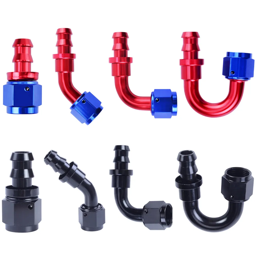 Haofa AN6 0-45-90-180 Graden Aluminium Push Op Slang Uiteinden Lucht, Gas, fuel Line Adapter Fittings Voor Automotive