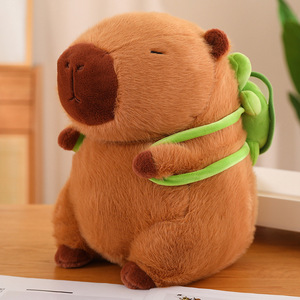 Capibala Gigante Material Macio Capivara Animal Boneca De Pelúcia Kawaii com Chapéu De Morango Malha Forro Presente Infantil