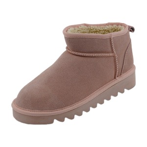 Botines de mujer a la moda con plataforma gruesa de 5 cm, botas de invierno de lana artificial, botas de nieve para mujer, zapatos de cuero de vaca para mujer - Product Image 5