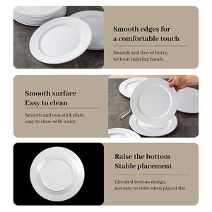 Piatti Bianchi Semplici JQY per Ristoranti e Buffet, 5-14 Pollici, Logo Personalizzabile, Stoviglie in Melamina Infrangibili - Product Image 5
