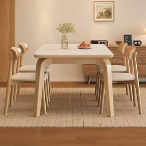 Table à manger rectangulaire suspendue en bois massif, style minimaliste nordique italien, luxe léger moderne, pour restaurant - Product Image 5