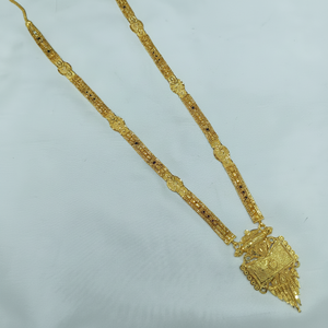 18K <b>Gold</b> Plated Brass South Indian Temple Long Haram Necklace <b>Set</b> Bridal Engagement Party Wedding Anniversary Jewelry Earrings - Product Image 2