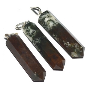 Colgantes de lápiz de ágata de musgo rosa, compra de colgantes de ágata, Exportación - Product Image 1