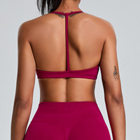 Soutien-gorge de sport sans coutures à maintien élevé pour femme, bretelles en Y, dos sculptant, séchage rapide, coussinets amovibles à l'avant, XL, Spandex/Nylon