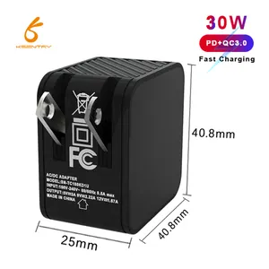 เครื่องชาร์จ Pd 30W แบบพกพาพับเก็บได้,ชาร์จเร็วขนาดเล็ก C