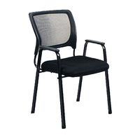 Chaise de bureau en tissu maillé rose avec accoudoirs, chaise confortable pour le personnel avec structure métallique, mobilier de bureau durable en promotion