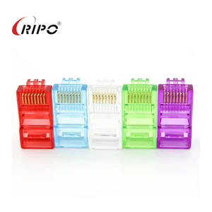 Extremo transparente Color RJ45 Enchufe 8P8C Cat6/Cat5e UTP Cabeza de cristal de red sin blindaje - Product Image 4