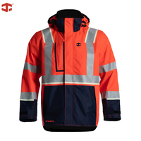 Veste de sécurité réfléchissante thermique unisexe JIADE en polyester haute visibilité pour l'automne, avec capuche et doublure polaire fluorescente