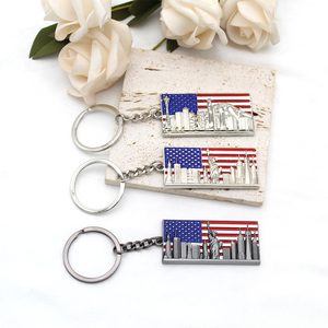 Porte-clés en métal personnalisé avec logo, souvenir de la Statue de la Liberté, souvenirs de voyage et de tourisme, <span class=keywords><strong>skyline</strong></span> de New York, drapeau américain - Product Image 1