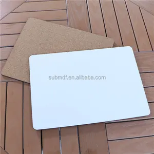 Wholesale 20x28cm Printable Place Mat Custom Blank Sublimation MDF Table Mat With Cork Back Natural Placemat