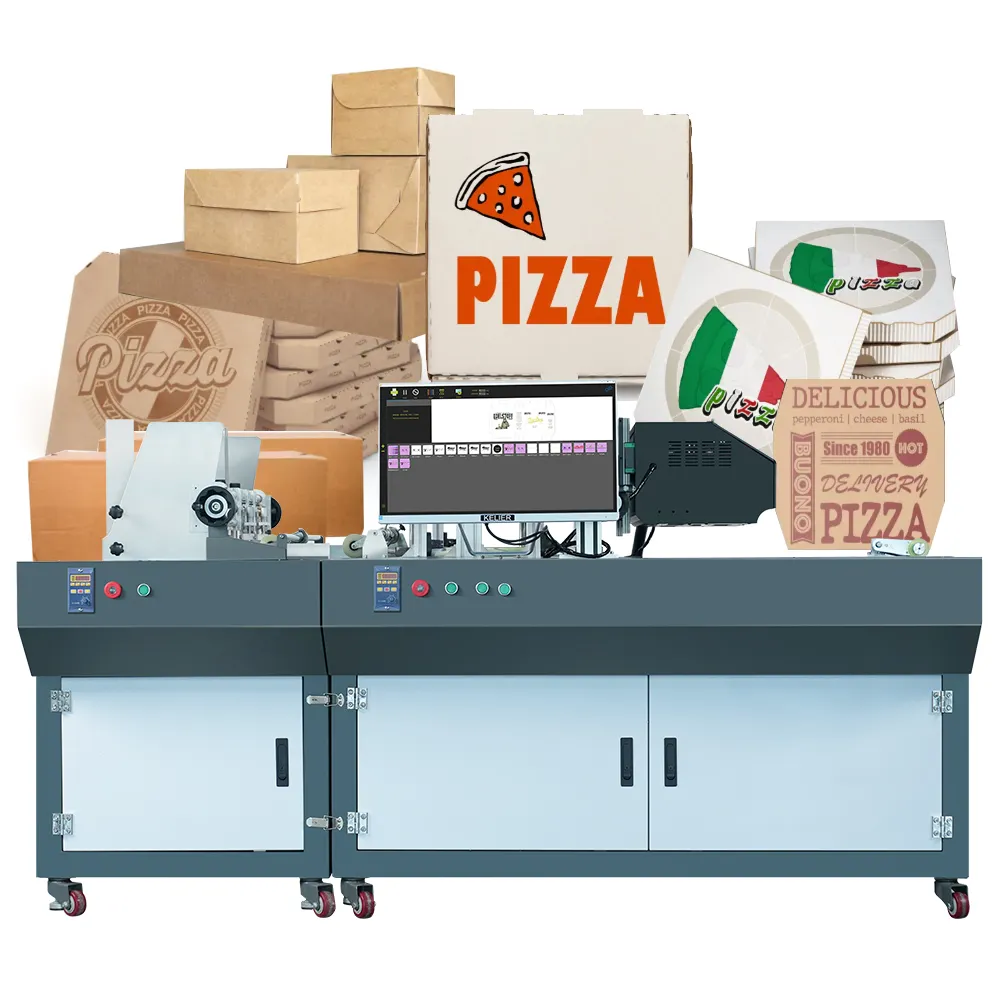 Kelier Impressora Caixa De Pizza Automática One Pass Impressora Para Caixa De Carton Impressora Passe Único Saco De Papel Kraft Caixa De Papelão Ondulado