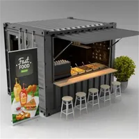 10ft Conteneur Café Bar Restauration Rapide Mini Pop-up Shop Café Boutiques Conteneur Mobile Café Bar Maisons