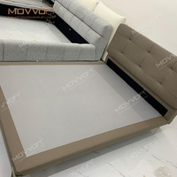 Moderno de lujo de la reina de madera maciza cama Diseños modelos camas king Multifuncional marco de la cama up-holstered camas