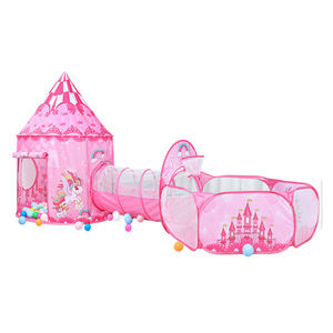 Vente chaude Château portable pliable en 3 pièces Tente pour enfants Tente de jeu de princesse intérieure pour enfants - Product Image 2