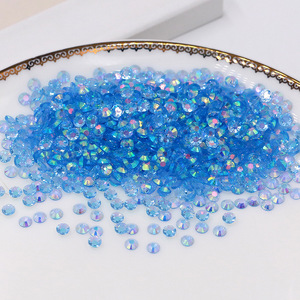 Strass pour ongles en résine AB, dos plat, pierres de cristal rondes éblouissantes pour décorations de manucure, 3 mm, multicolores, vente en gros - Product Image 3