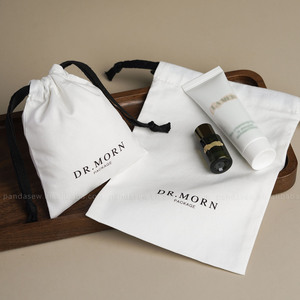 PandaSew Custom Logo White Twill Cotton Drawstring <b>Bag</b> Gift Jewelry Pouch Packaging <b>Bags</b> Perfume Clothing <b>Dust</b> <b>Bag</b> - Product Image 2