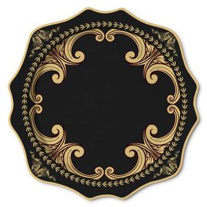 Ventes en gros de services de table en céramique noire et dorée en forme de tournesol, ensembles de vaisselle en porcelaine, assiettes à dîner, assiettes à dessert, assiettes à pain - Product Image 6