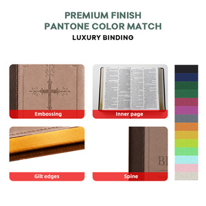 Bibles personnalisées de haute qualité avec bords dorés, designs uniques imprimés en usine, grand format <span class=keywords><strong>Louis</strong></span>, dorure en gros, logo personnalisé - Product Image 2