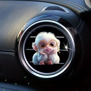 Acrílico 2D plano besando mono coche decoración adornos lindo coche salida de aire Clip aromaterapia Clip - Product Image 4