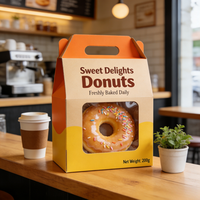 Boîte à donuts et desserts grande capacité, conteneur à pâtisserie jetable personnalisé en gros pour boulangerie à emporter