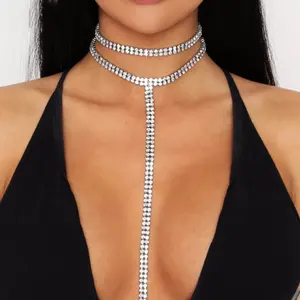 2019ใหม่ขายพลอยเทียม Choker คริสตัลอัญมณีหรูหรา Chokers ปลอกคอ Chocker Chunky Y สร้อยคอผู้หญิงเครื่องประดับอุปกรณ์เสริม #0615