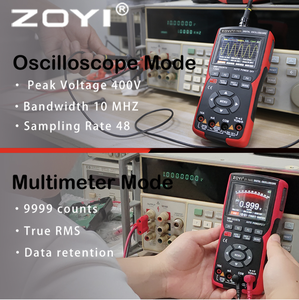 Oscilloscope portable 2 en 1 ZOYI ZT-702S True RMS 10 MHz 48 MSa/s 9999 points d'affichage Écran couleur Chargeur Type C - Product Image 4