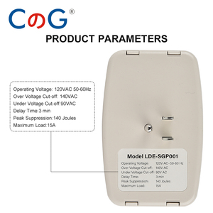 Protector contra sobretensiones CG de salida única/tres, <span class=keywords><strong>enchufe</strong></span> de tensión <span class=keywords><strong>para</strong></span> electrodomésticos, estándar de EE. UU. <span class=keywords><strong>Para</strong></span> PC/TV/refrigerador 120V 15A - Product Image 3