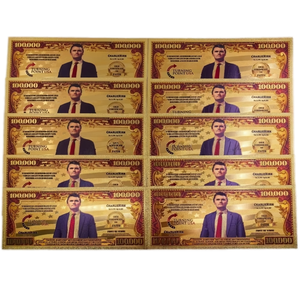 Colección de Billetes de Dólar Estadounidenses de Charlie Kirk Goold 1993-2025, Impresos en Lámina Dorada Plástica, 15.4x6.5cm, Doble Cara, para Regalos y Recuerdos - Product Image 2