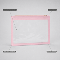 Pochette de Maquillage Transparente Saffiano, Trousse de Toilette de Voyage, Fermeture Éclair Dorée, OEM, Vente en Gros, Logo Personnalisé, Fournisseur d'Usine