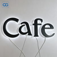 Lettres en relief 3D personnalisées pour extérieur, rétroéclairées par LED, logo en acrylique noir illuminé, panneau signalétique rétroéclairé par LED pour spa, bien-être, café