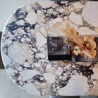 Pierre naturelle Marque privée Table basse moderne Meubles de salle à manger Design Antique Luxe Calacatta Viola Table à manger en marbre