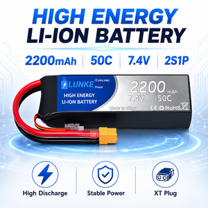 Аккумулятор LiPo 2S 7.4V 2200mAh 50C с высокой токоотдачей, с разными разъемами, для радиоуправляемых моделей автомобилей, самолетов, вертолетов, квадрокоптеров, лодок 102050 - Product Image 3
